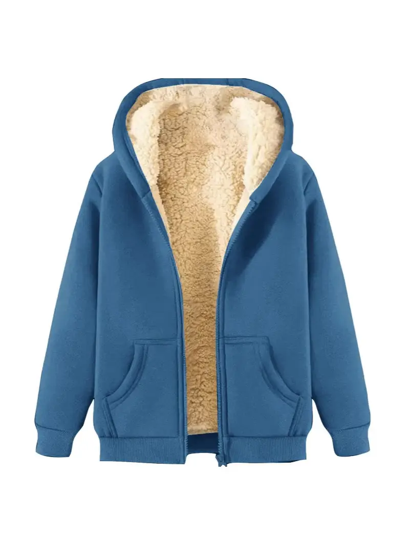 Winter New Lamb Fleece Warm Men's Sweater Amazon Cardigan Hooded Zipper All-match fleece-lined Thickened Jacket
