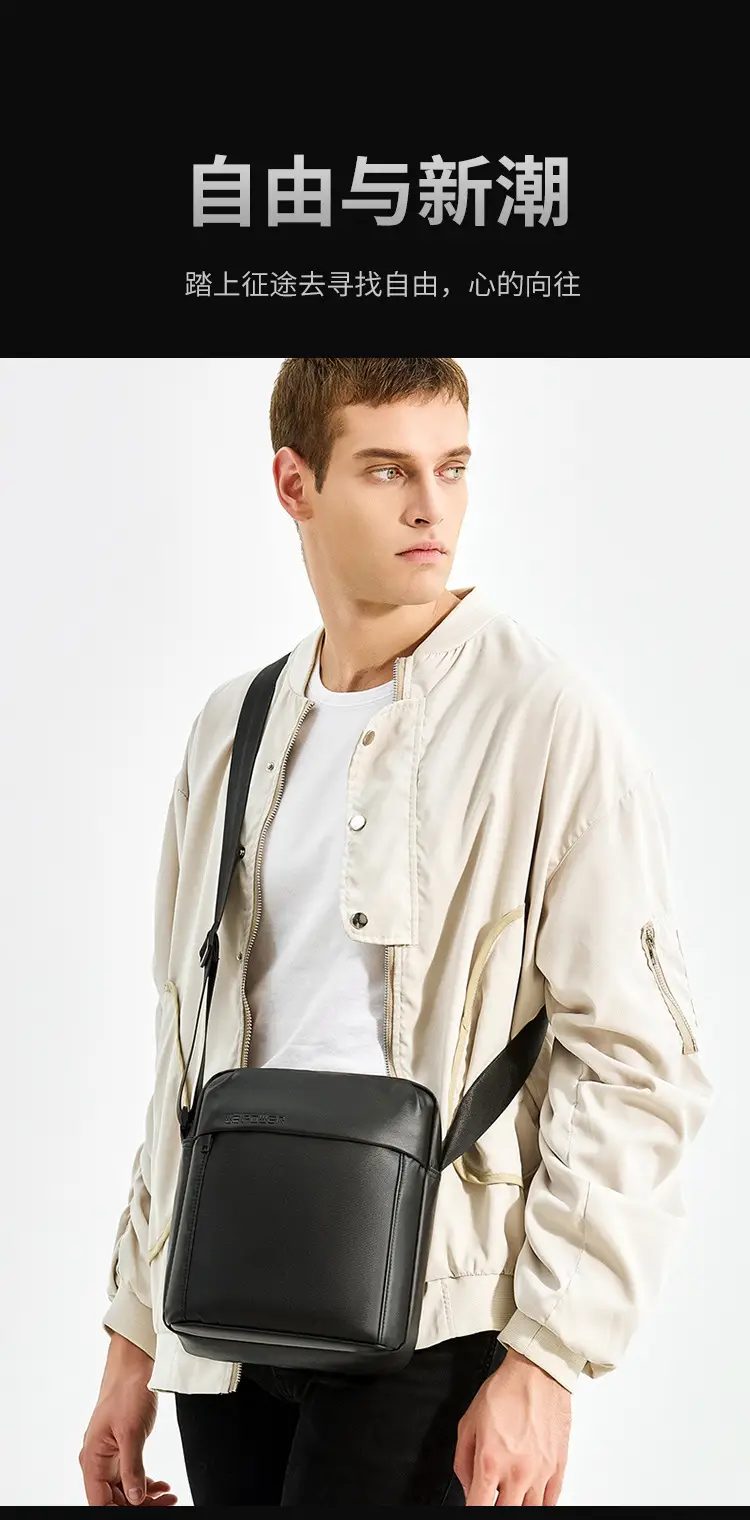Men's Grey Waterproof Messenger Bag Large Capacity — feature 12