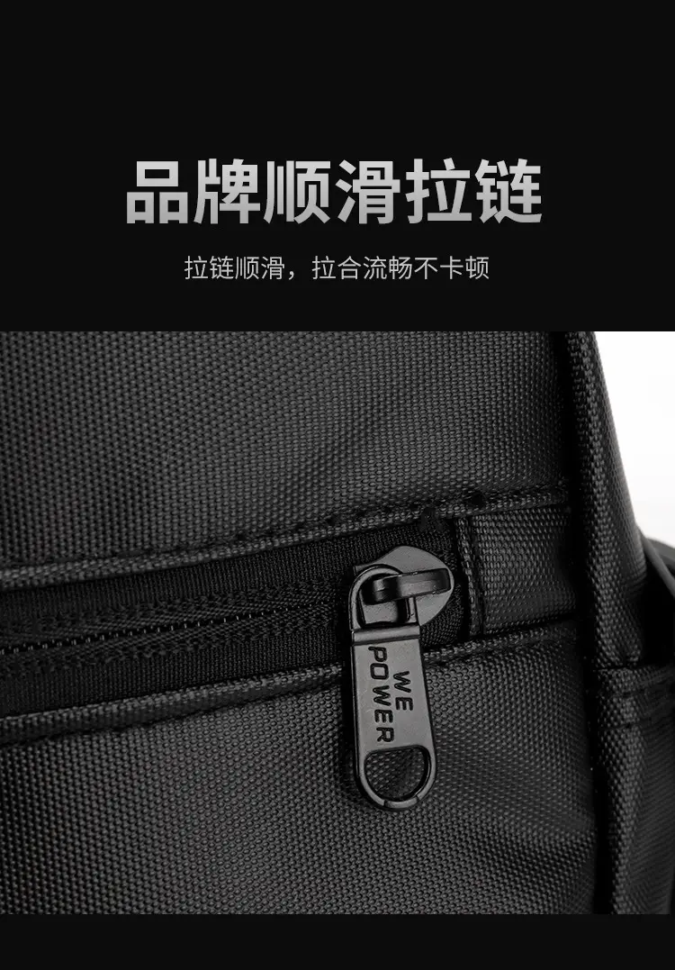 Men's Grey Waterproof Messenger Bag Large Capacity — feature 13