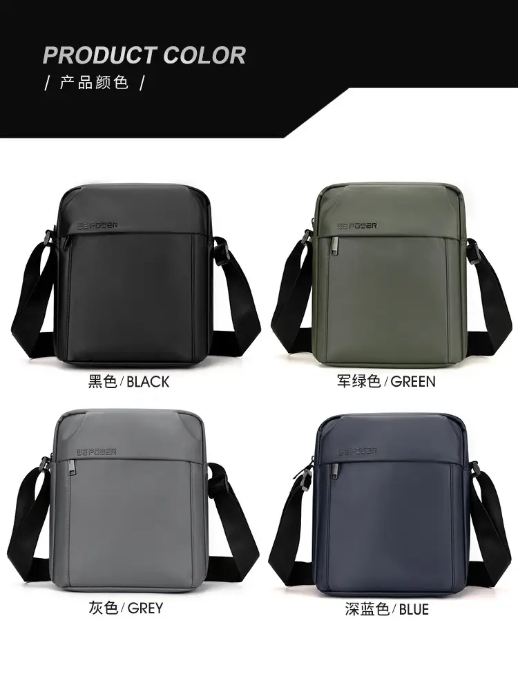 Men's Grey Waterproof Messenger Bag Large Capacity — feature 19