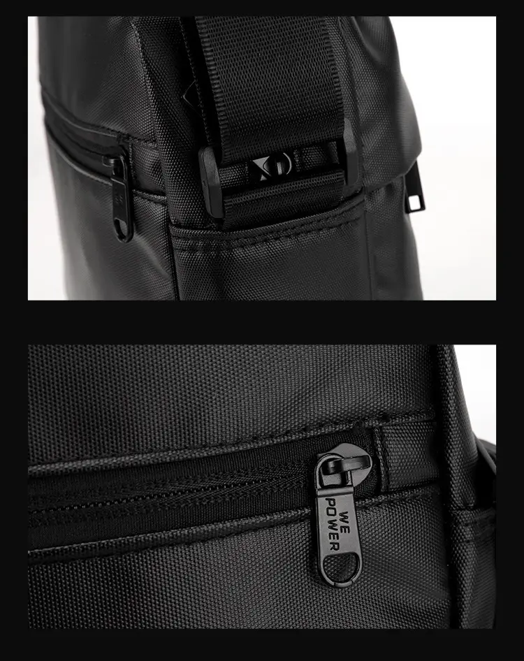 Men's Grey Waterproof Messenger Bag Large Capacity — feature 21