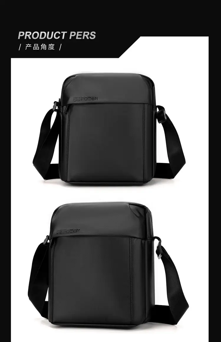 Men's Grey Waterproof Messenger Bag Large Capacity — feature 23