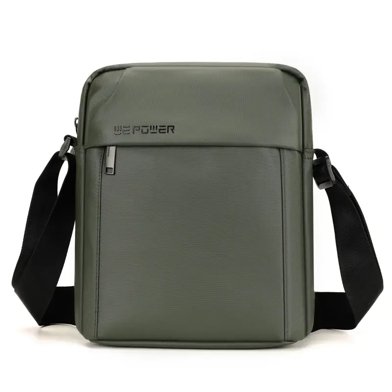 Men's Grey Waterproof Messenger Bag Large Capacity