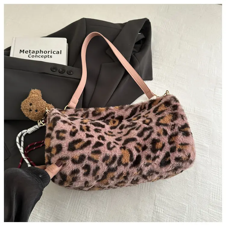 2024 New Leopard Print Fleece Shoulder Bag Women — feature 20