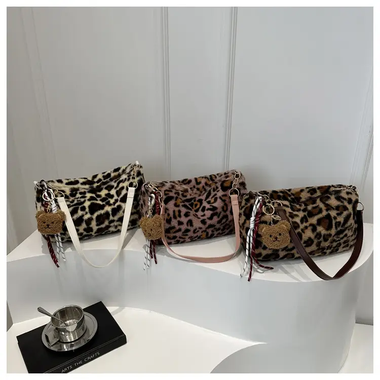 2024 New Leopard Print Fleece Shoulder Bag Women — feature 22