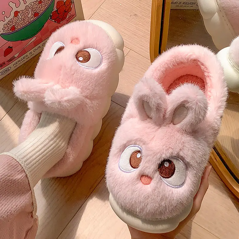 Cotton Slippers Women's Winter 2024 New Indoor Home Warm Wool Slippers Men's Household Parent-child Autumn and Winter - Image 9