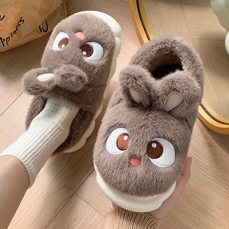 Cotton Slippers Women's Winter 2024 New Indoor Home Warm Wool Slippers Men's Household Parent-child Autumn and Winter - Image 11