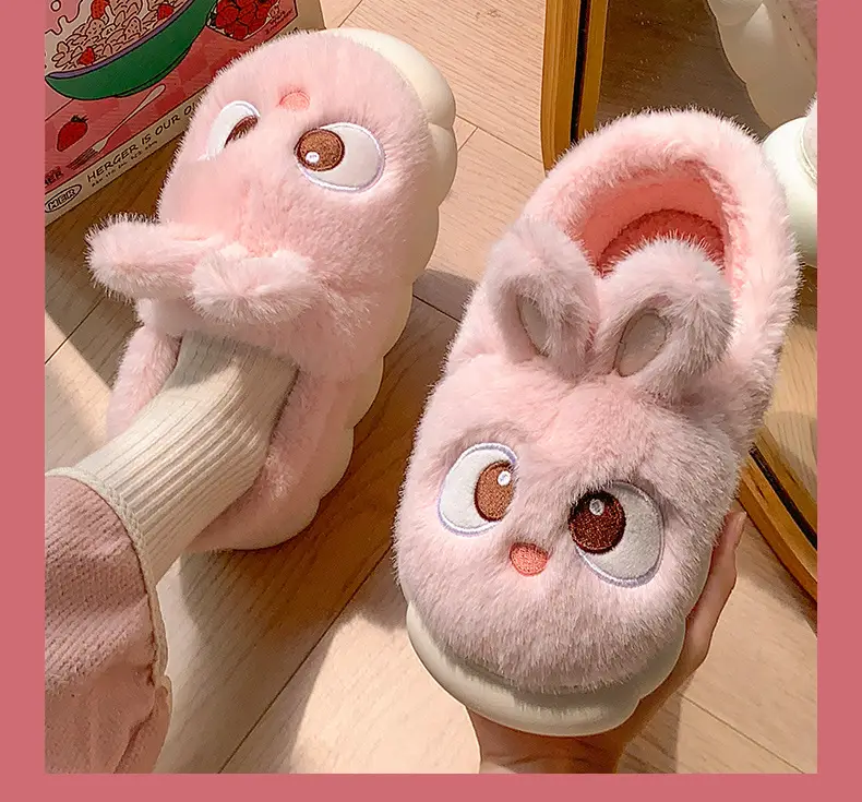 Cotton Slippers Women's Winter 2024 New Indoor Home Warm Wool Slippers Men's Household Parent-child Autumn and Winter — feature 10
