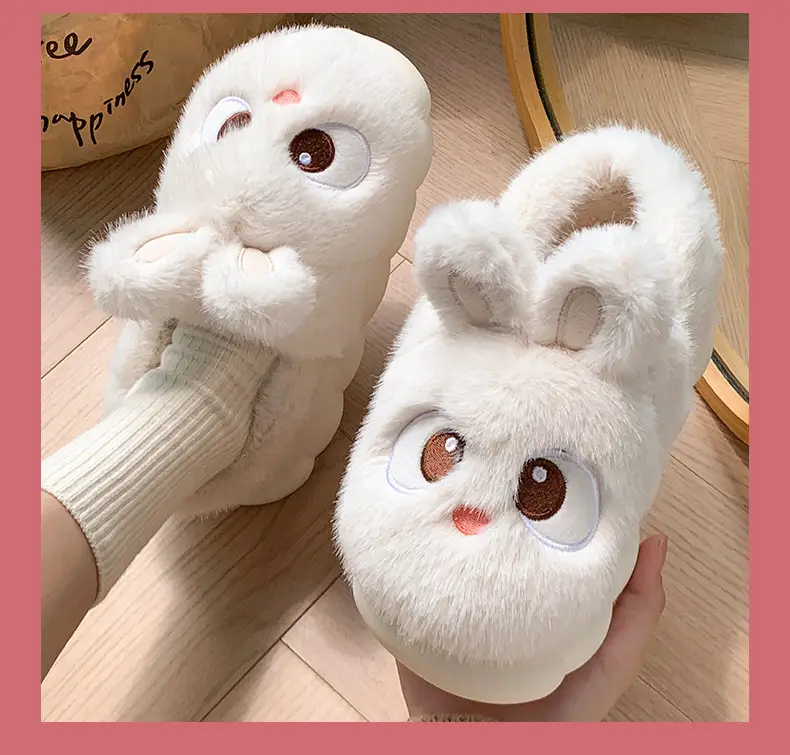Cotton Slippers Women's Winter 2024 New Indoor Home Warm Wool Slippers Men's Household Parent-child Autumn and Winter — feature 11