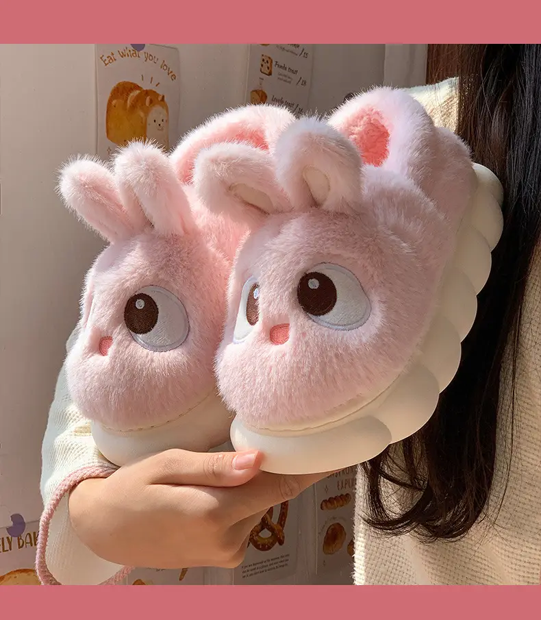 Cotton Slippers Women's Winter 2024 New Indoor Home Warm Wool Slippers Men's Household Parent-child Autumn and Winter — feature 15