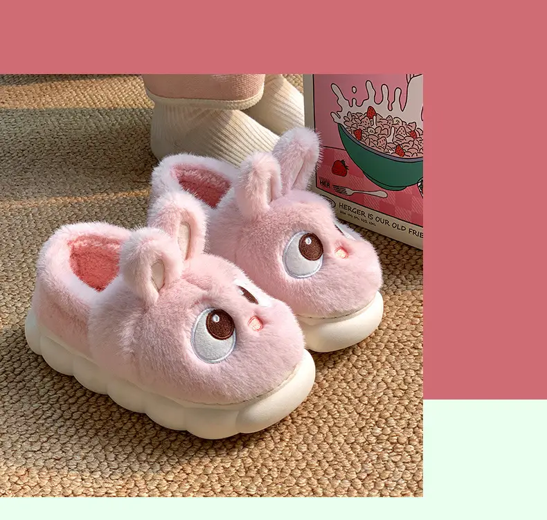 Cotton Slippers Women's Winter 2024 New Indoor Home Warm Wool Slippers Men's Household Parent-child Autumn and Winter — feature 16