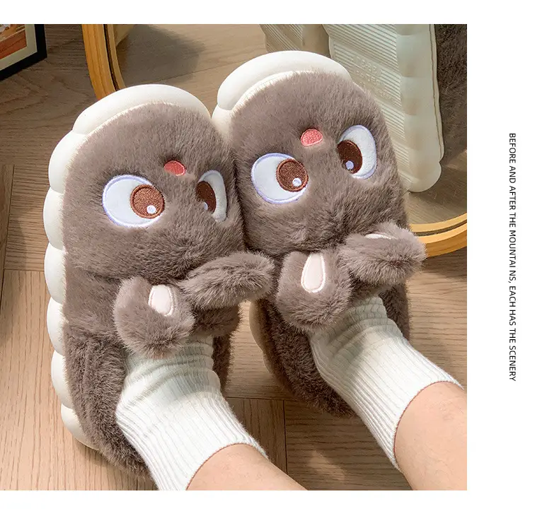 Cotton Slippers Women's Winter 2024 New Indoor Home Warm Wool Slippers Men's Household Parent-child Autumn and Winter — feature 20