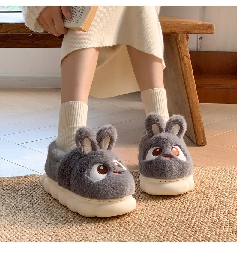 Cotton Slippers Women's Winter 2024 New Indoor Home Warm Wool Slippers Men's Household Parent-child Autumn and Winter — feature 22