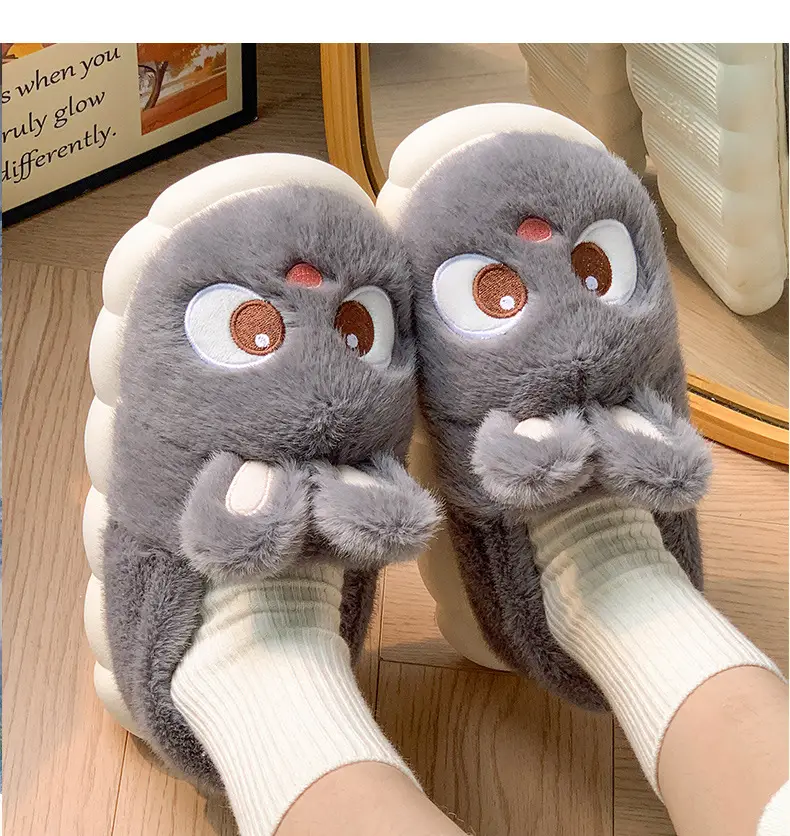 Cotton Slippers Women's Winter 2024 New Indoor Home Warm Wool Slippers Men's Household Parent-child Autumn and Winter — feature 23