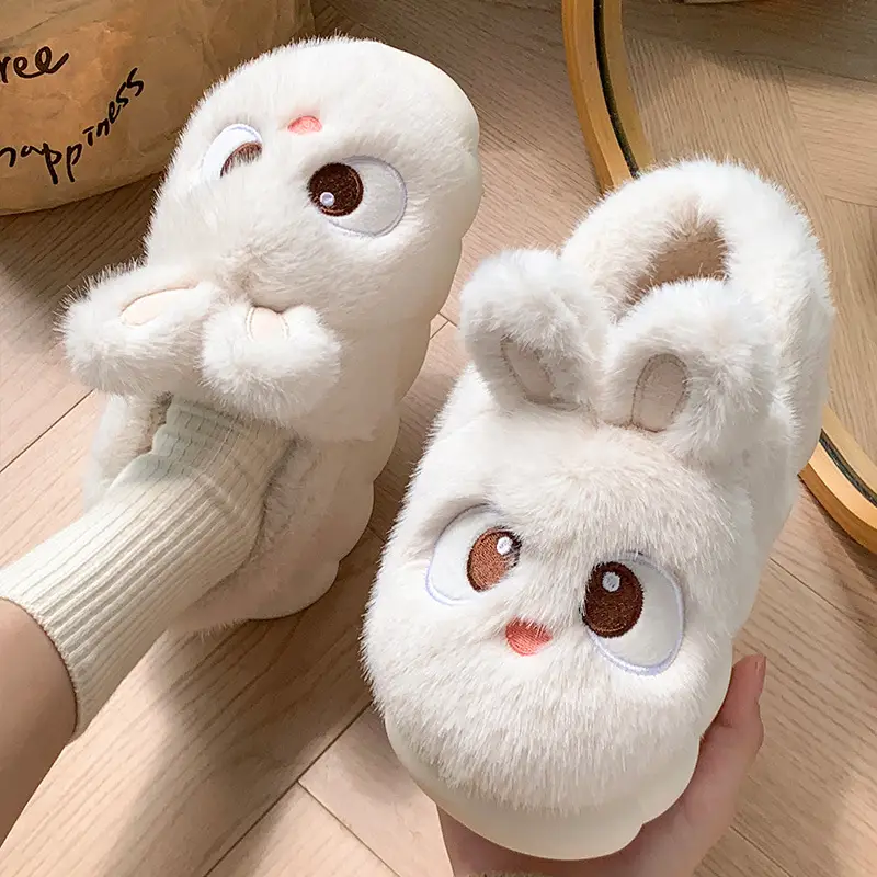 Cotton Slippers Women's Winter 2024 New Indoor Home Warm Wool Slippers Men's Household Parent-child Autumn and Winter - Image 4