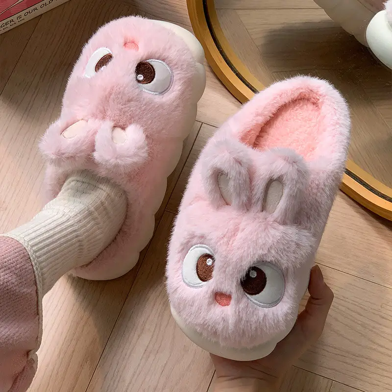 Cotton Slippers Women's Winter 2024 New Indoor Home Warm Wool Slippers Men's Household Parent-child Autumn and Winter - Image 5