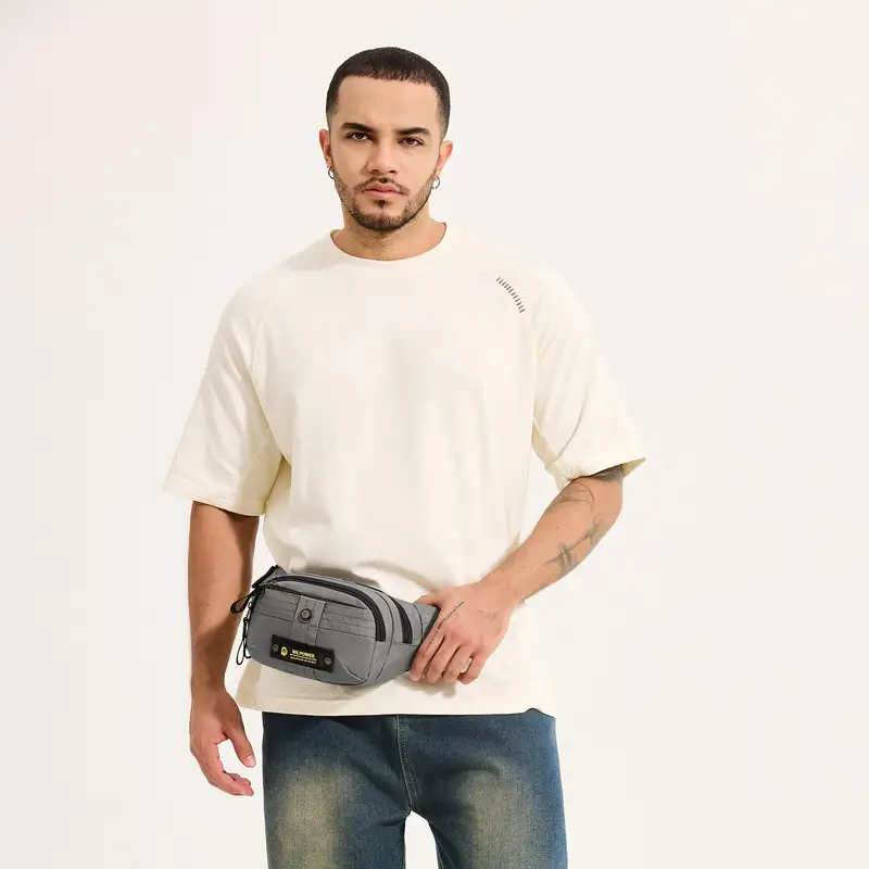 WEPOWER Men's Black Multi-Layer Waist Bag - Image 7