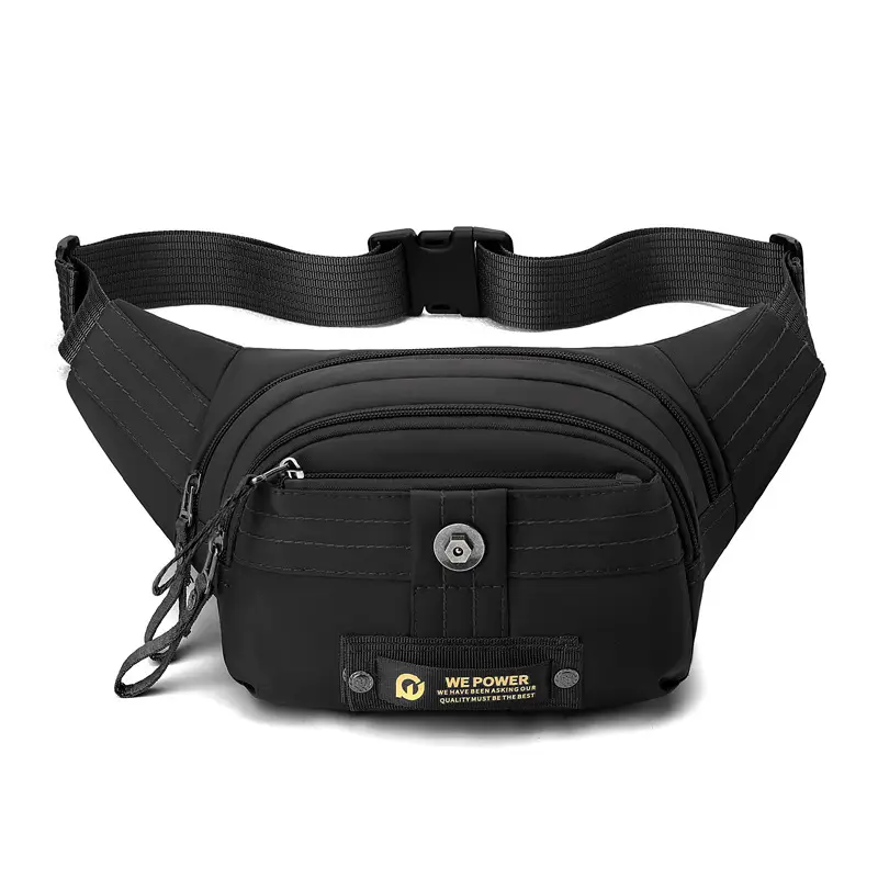 WEPOWER Men's Black Multi-Layer Waist Bag - Image 9
