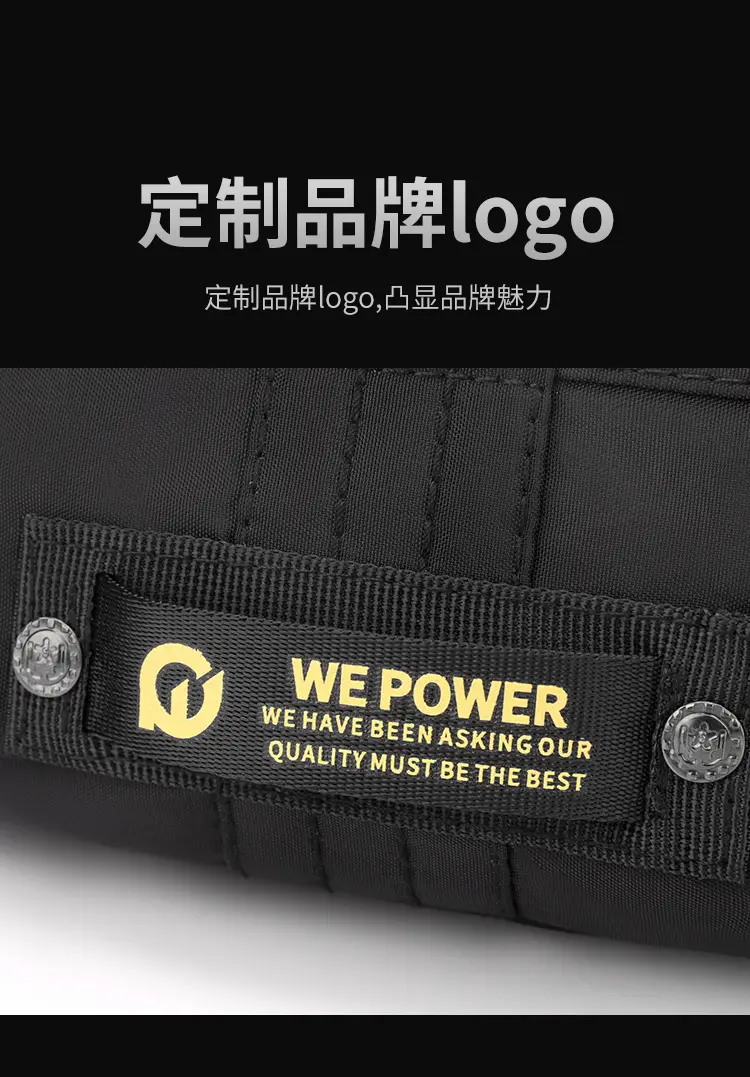 WEPOWER Men's Black Multi-Layer Waist Bag — feature 12