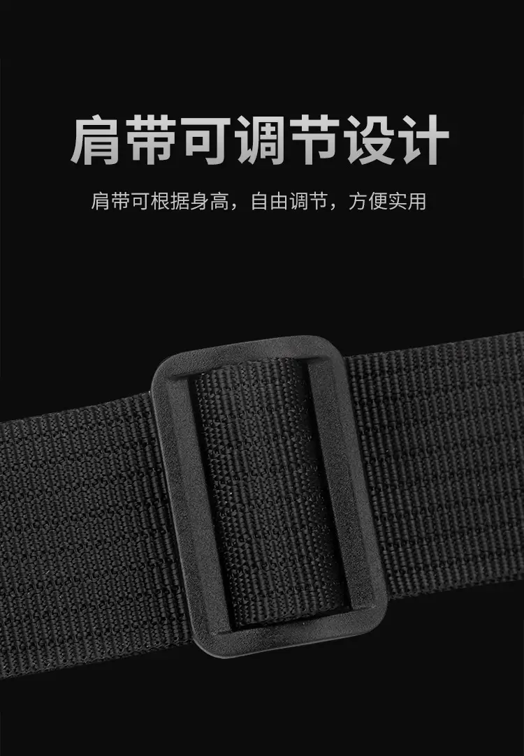 WEPOWER Men's Black Multi-Layer Waist Bag — feature 14