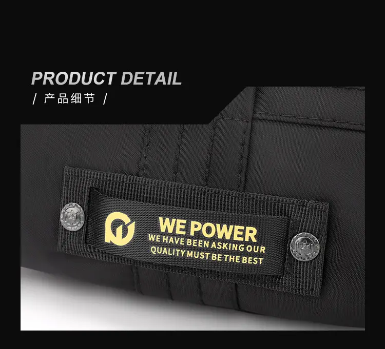 WEPOWER Men's Black Multi-Layer Waist Bag — feature 19