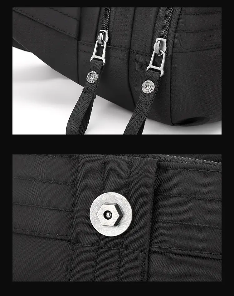 WEPOWER Men's Black Multi-Layer Waist Bag — feature 20