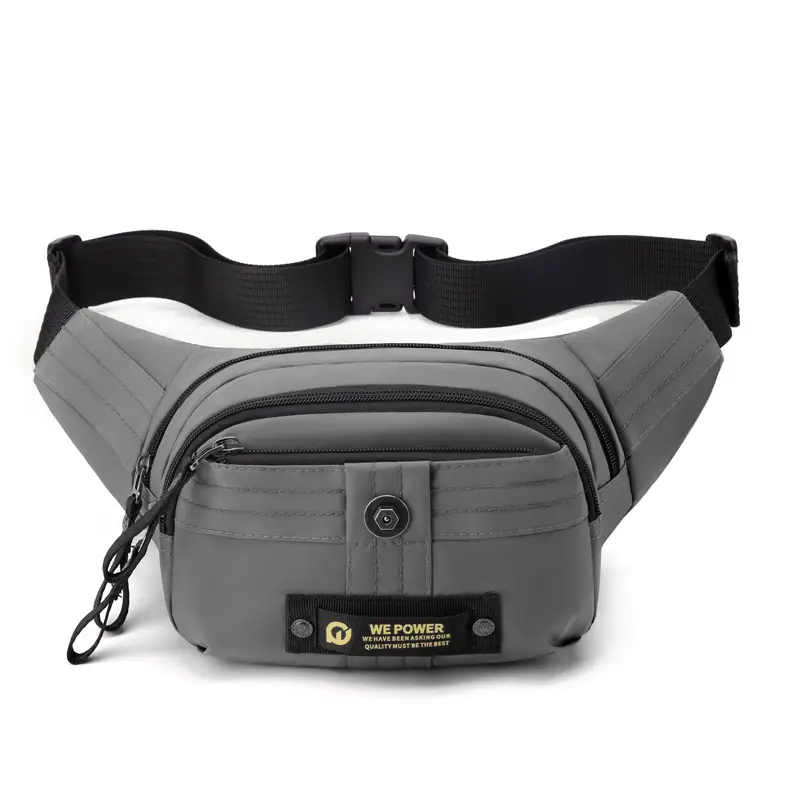WEPOWER Men's Black Multi-Layer Waist Bag - Image 2