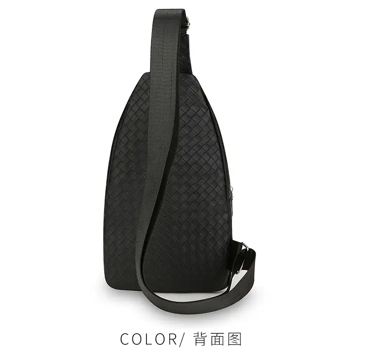 Black Leather Chest Bag for Men Crossbody Shoulder — feature 28