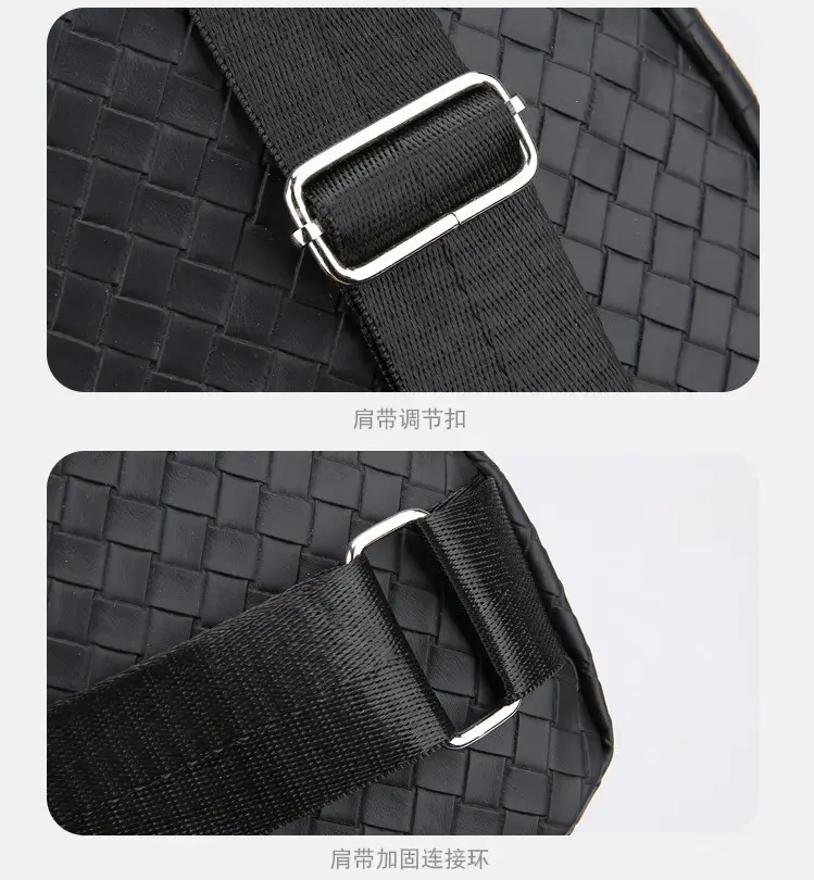 Black Leather Chest Bag for Men Crossbody Shoulder — feature 31