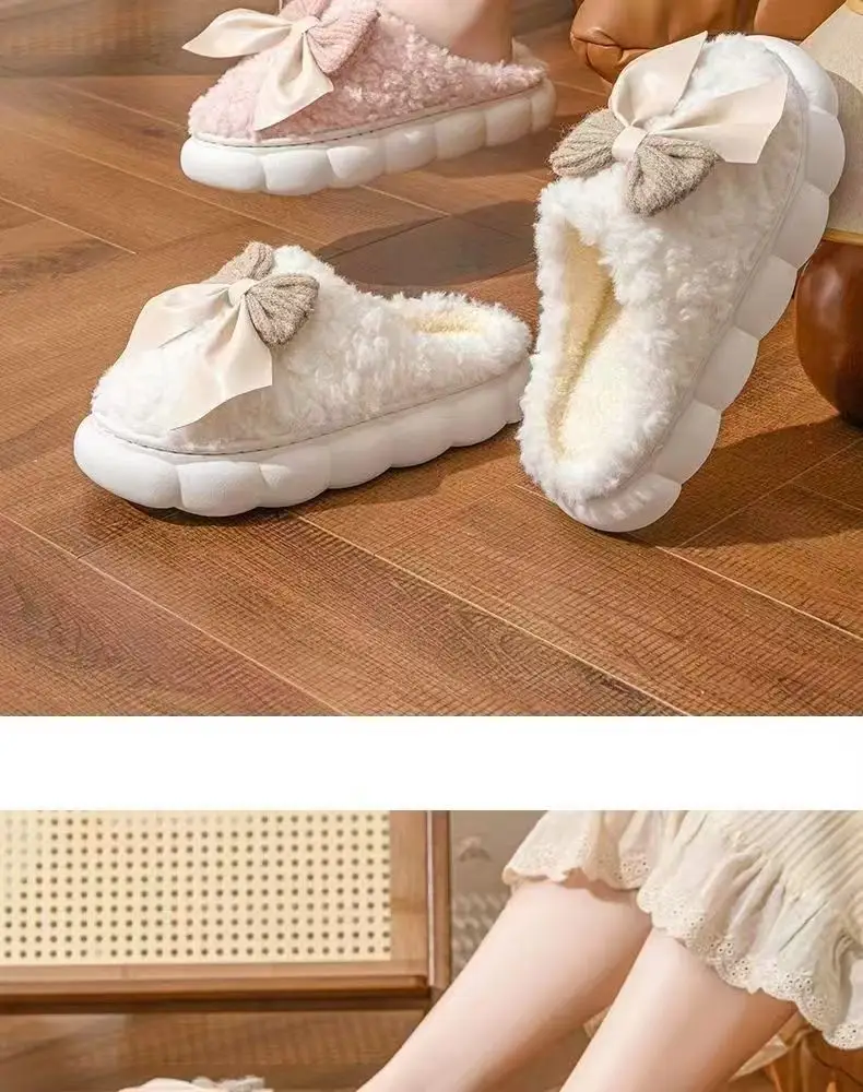 Cotton Slippers Women's Soft Thick Bottom All-match Winter New Indoor Girl Heart Slippers Winter Warm Non-slip Women's Warm Slippers — feature 15