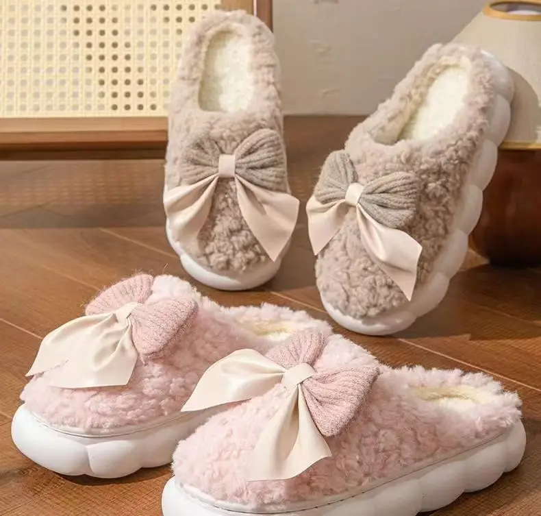 Cotton Slippers Women's Soft Thick Bottom All-match Winter New Indoor Girl Heart Slippers Winter Warm Non-slip Women's Warm Slippers — feature 18
