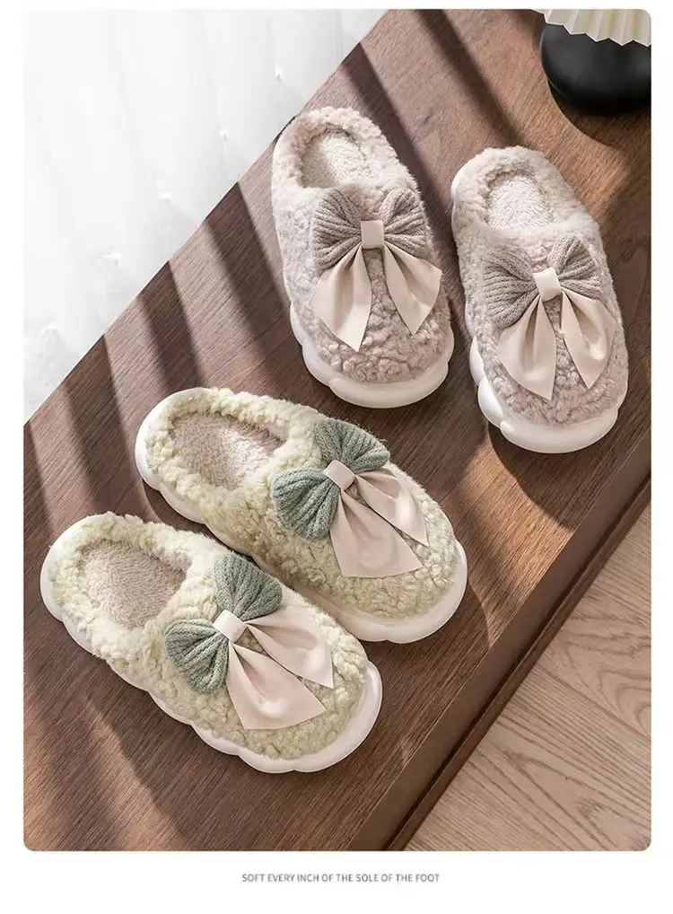 Cotton Slippers Women's Soft Thick Bottom All-match Winter New Indoor Girl Heart Slippers Winter Warm Non-slip Women's Warm Slippers — feature 21