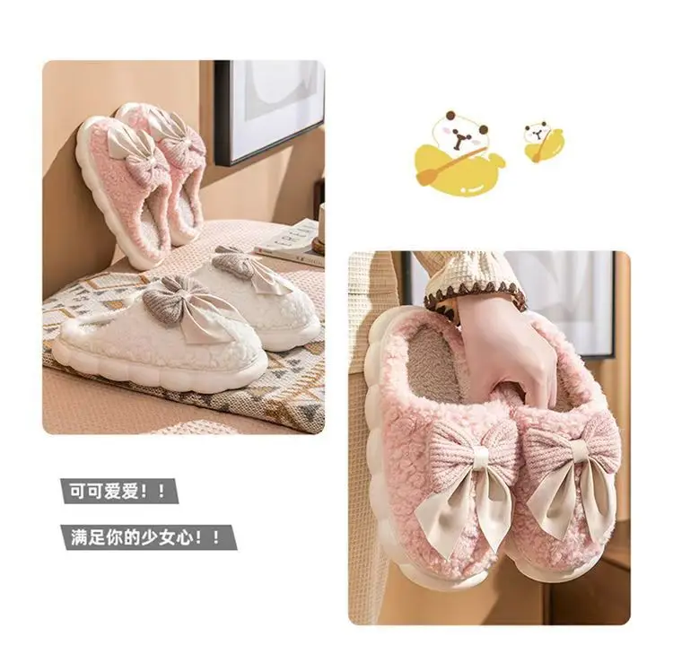 Cotton Slippers Women's Soft Thick Bottom All-match Winter New Indoor Girl Heart Slippers Winter Warm Non-slip Women's Warm Slippers — feature 27
