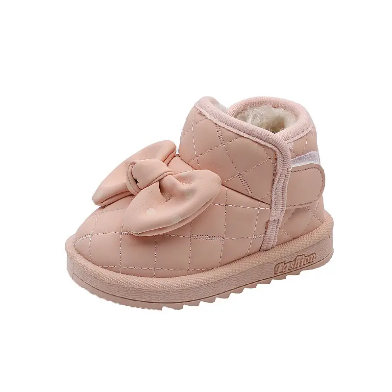 Baby Warm Fleece Lined Bowled Boots White - Image 7