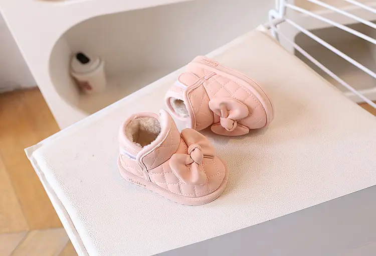 Baby Warm Fleece Lined Bowled Boots White — feature 10