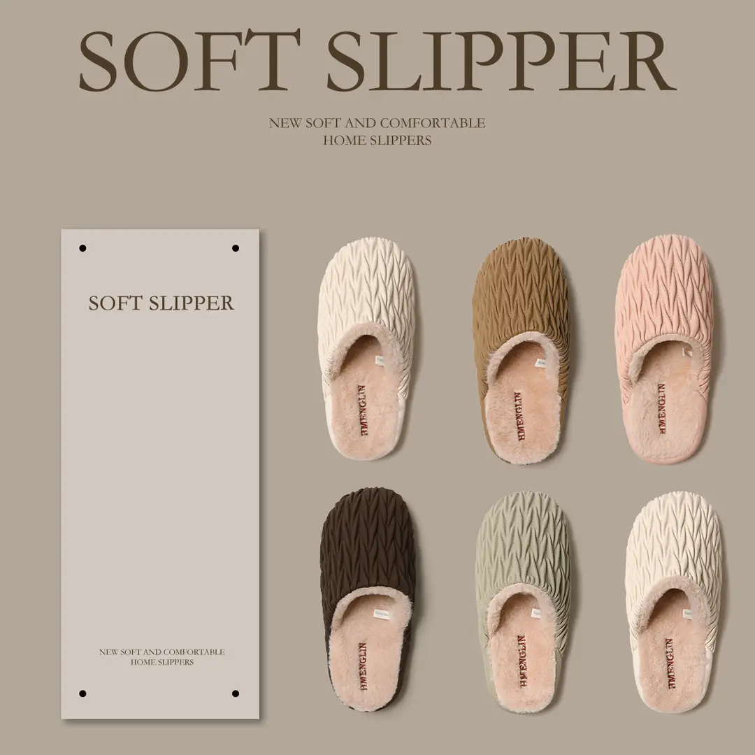 Autumn and Winter New Cotton Slippers Women's Indoor Thick Bottom PU Leather Waterproof Home Couple's fleece-lined Warm Cotton Slippers for Men - Image 6