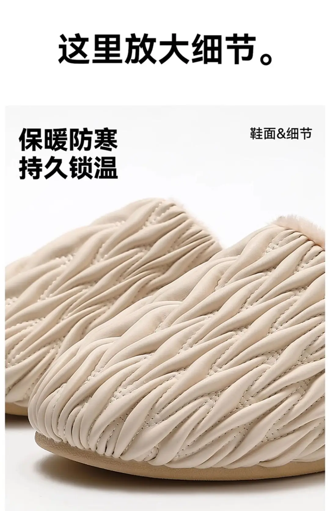 Autumn and Winter New Cotton Slippers Women's Indoor Thick Bottom PU Leather Waterproof Home Couple's fleece-lined Warm Cotton Slippers for Men — feature 17