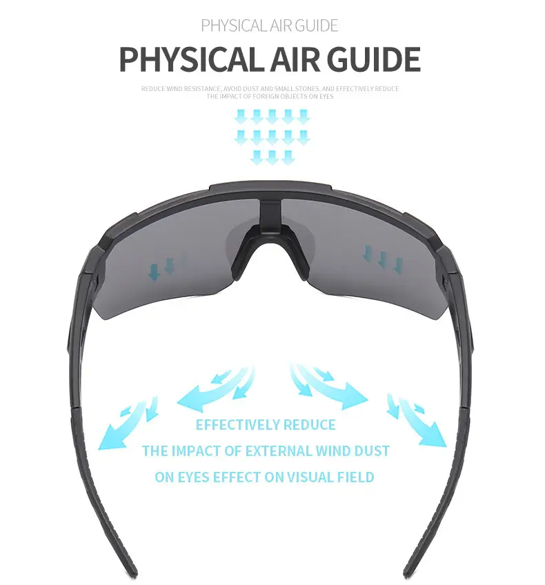 Men Windproof Sports Sunglasses Black Gray — feature 10