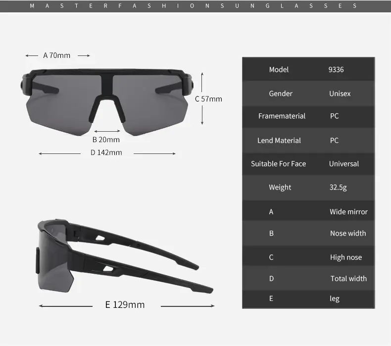 Men Windproof Sports Sunglasses Black Gray — feature 13