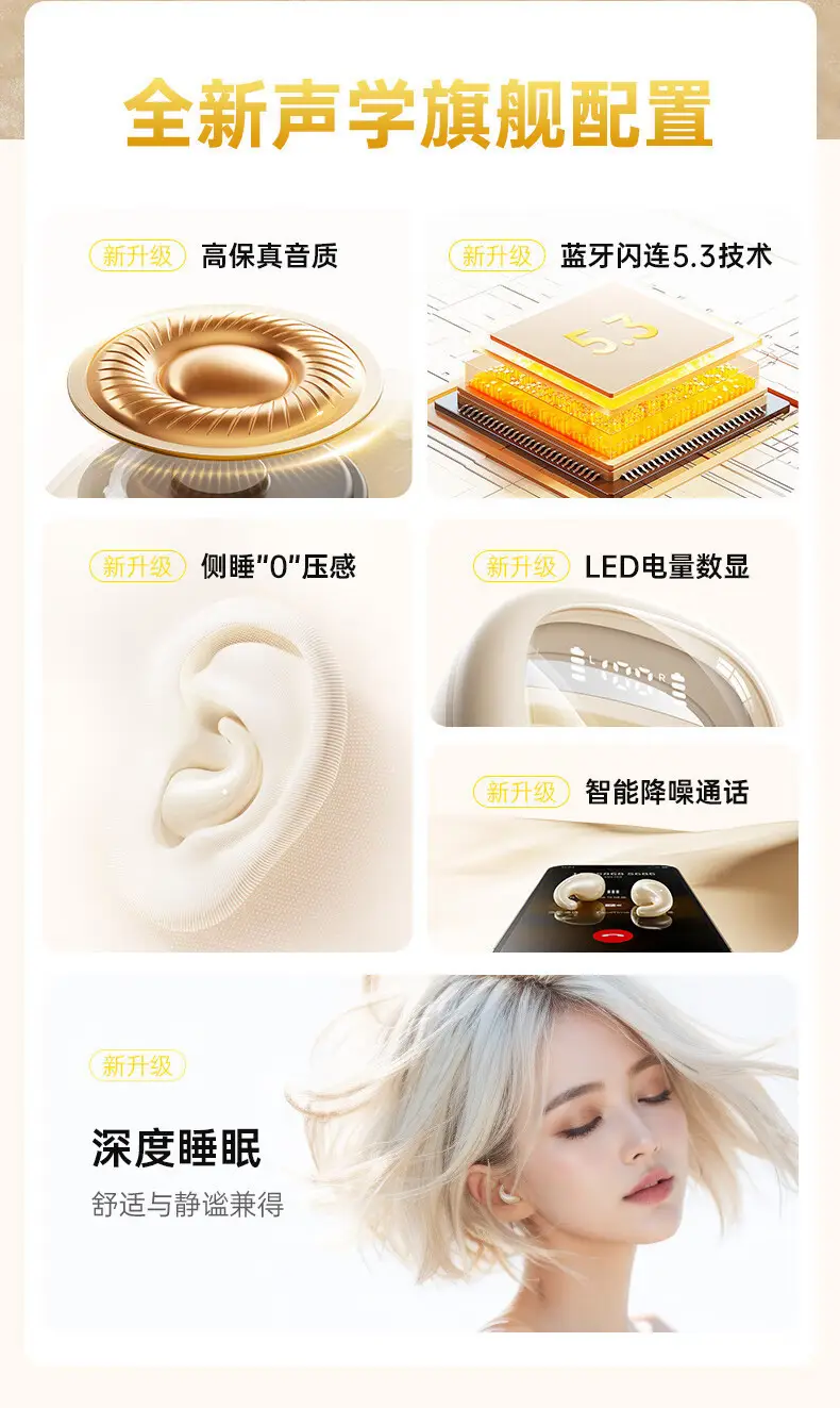 Bluetooth Headset Ultra Small Wireless No Sense to Wear — feature 10