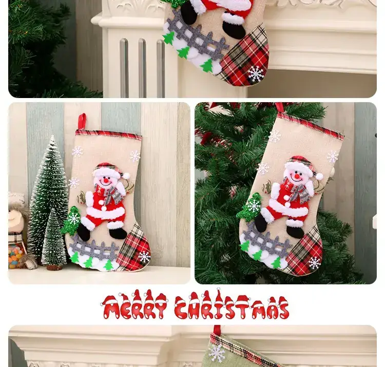 New Cross Border Linen Christmas Stockings 31cm — feature 6