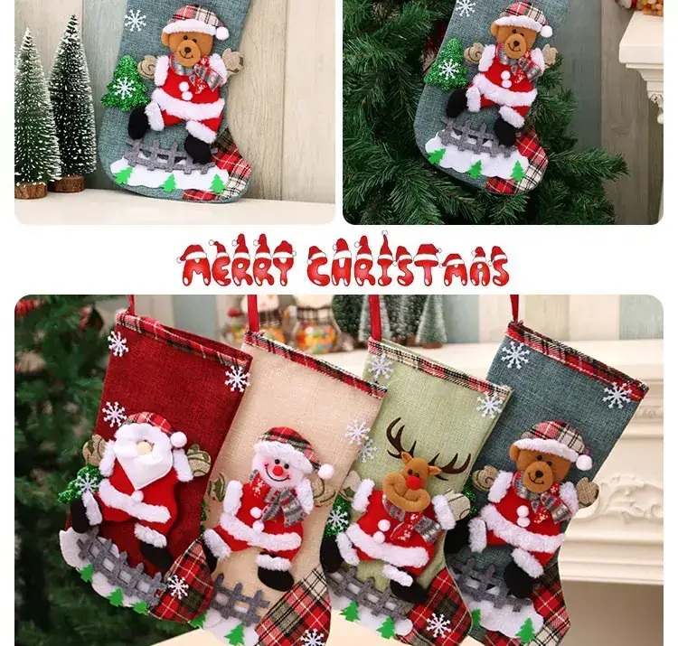 New Cross Border Linen Christmas Stockings 31cm — feature 9