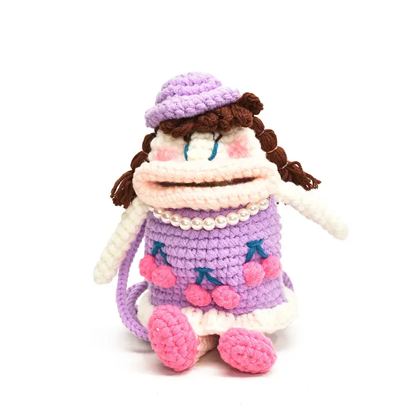 Cute Crocheted Cartoon Doll Shoulder Bag for Girls - Image 6