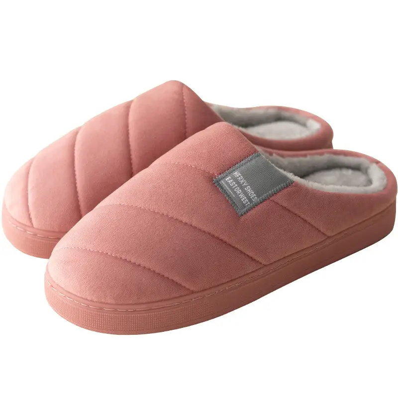 Cross-border plus size Half-bag Cotton Slippers Women's Winter Home Warm Suede Soft Non-slip Indoor Simple Shoes for Men - Image 11