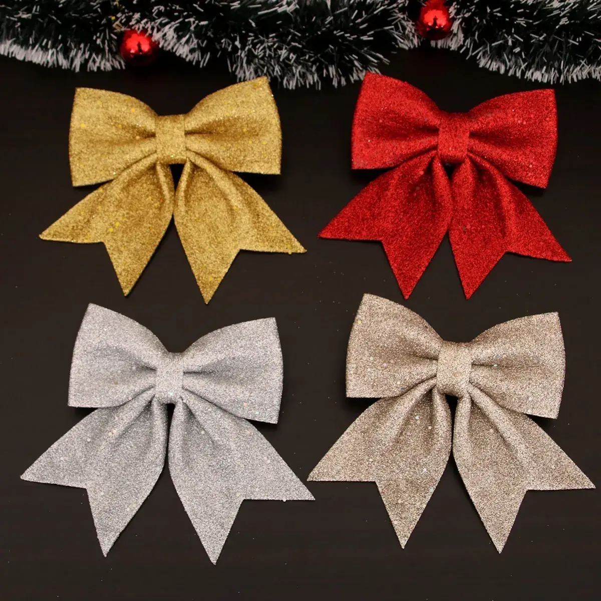 New Christmas Bow Decorations for Tree Pendant - Image 7