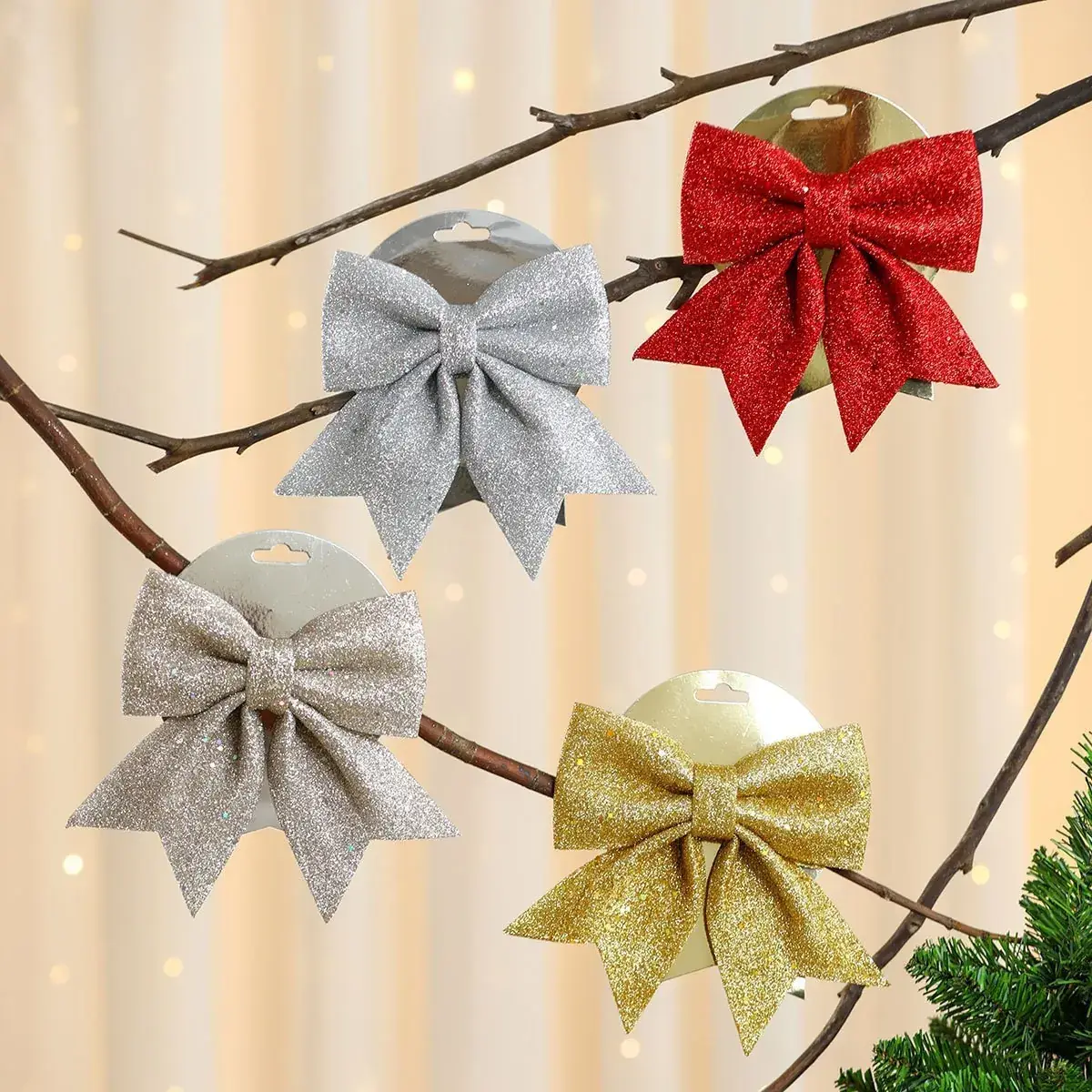 New Christmas Bow Decorations for Tree Pendant — feature 1