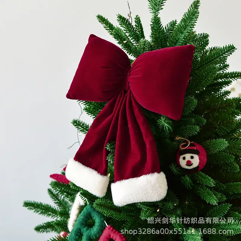 Red Flannel Christmas Bow for Women - Image 4