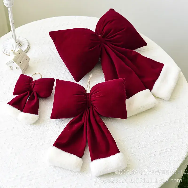 Red Flannel Christmas Bow for Women - Image 5