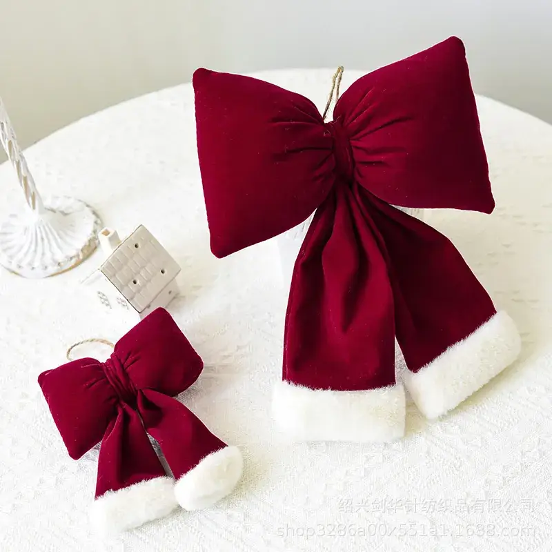Red Flannel Christmas Bow for Women - Image 6