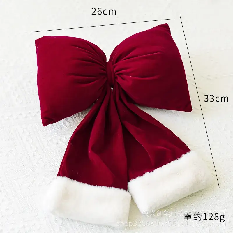 Red Flannel Christmas Bow for Women - Image 3